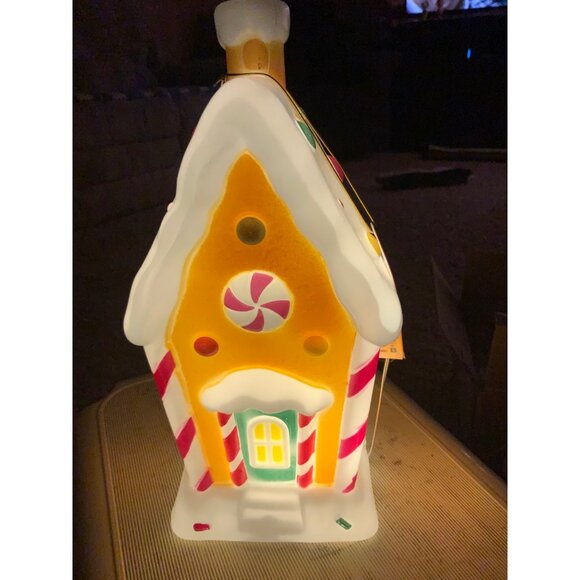Holiday Time Lighted Gingerbread House  Table Top Blow Mold Christmas Decor - Picture 12 of 12